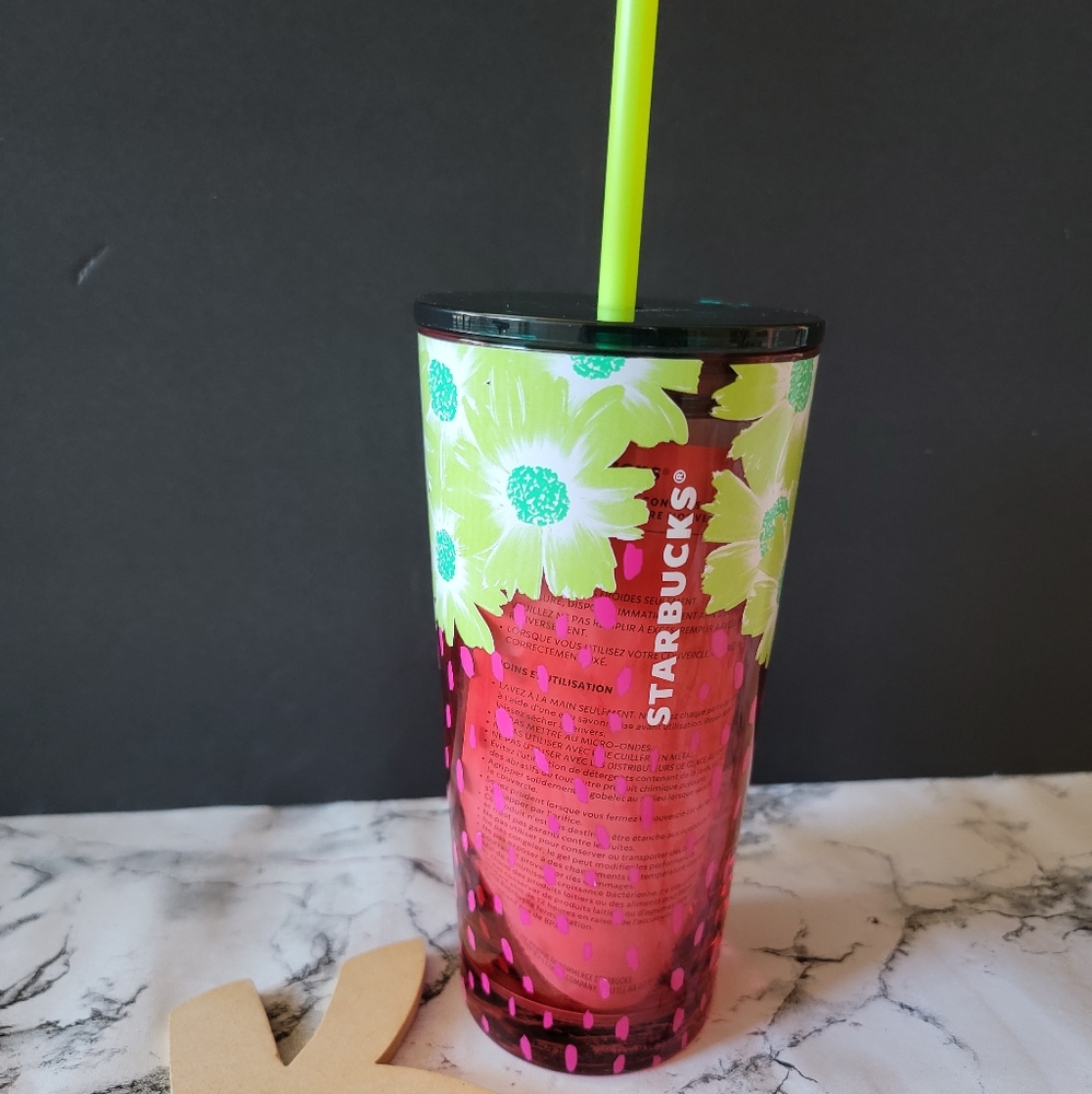 Starbucks Summer 2 release strawberry glass 18oz tumbler